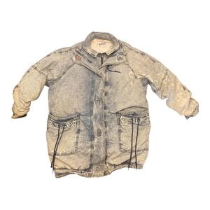 VTG East Asia‎ Acid Wash Denim Jacket Women's Size 18W Oversized Retro Style